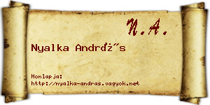 Nyalka András névjegykártya